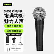 SHURE舒爾SM58動圈人聲麥克風 專業(yè)戶內外舞臺演出話筒 吉他彈唱歌錄音 6.5mm卡農線(5米)+落地支架套餐