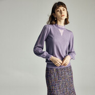 顏域時(shí)尚燈籠袖針織衫女2025新款冬裝復古溫柔風(fēng)通勤氣質(zhì)套頭毛衣 紫色 S 36