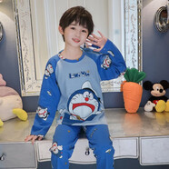 男童睡衣春秋純棉長袖套裝卡通兒童睡衣中大童小孩男孩寬松家居服 WH20叮當貓 155 大童20碼身高150-158cm95斤內