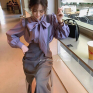俏翼秋冬適合小個子穿的淑女風套裝女顯高秋裝女裝奶系背帶裙可鹽可甜 兩件套 S 90-100