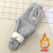 金布?。↗INBUDING）女童秋冬季褲子兒童運(yùn)動(dòng)褲適合2-8歲小女孩穿的冬裝新加絨褲子中 加絨加厚灰色 130 cm