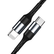 摩力小象 數(shù)據(jù)線快充充電電源線適用于適用i蘋果手機 type-c to 蘋果(黑色） 2m（買二送一）