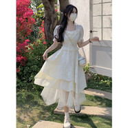 凱安尼初戀奶甜長裙子甜美溫柔蝴蝶結(jié)連衣裙少女學(xué)生小個子超仙a字裙 款式6 M