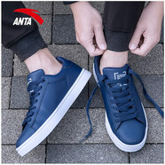 安踏男鞋板鞋2025新款冬季低幫小白鞋休閑鞋子冬季旗艦男士運動(dòng)鞋 8000-3海岸藍/安踏白 39