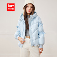 IEF/愛(ài)依服羽絨服女2025年冬季新款日系甜美寬松藕節袖蝴蝶結外套 水藍 M