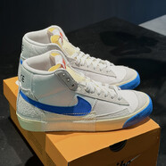 耐克（NIKE）休閑鞋男鞋秋季新款運動(dòng)鞋Blazer開(kāi)拓者高幫板鞋DQ7673-100 DQ7673-102白藍 43