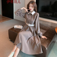 加厚純色條紋春裝夏季秋冬連衣裙女裝衣服旗袍禮服冬季小香風(fēng)套裝新品裙子洛麗塔打底衫修身蕾絲 卡其色 S 建議80-95斤