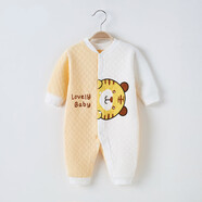 楚歌質(zhì)優(yōu)品春秋新款半歲嬰兒衣服秋冬季純棉0-1歲連體衣女寶寶新生兒爬行服 黃老虎 無(wú)骨縫制 90 建議25-30斤