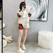 NPZ輕奢透氣運動(dòng)套裝女休閑連帽外套夏季新款鹽系高級感短褲兩件套女 圖片色 M