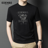 愛(ài)登堡Edenbo短袖T恤男士圓領(lǐng)抗菌黑色L(170/88A)