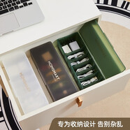 小幫手手機(jī)數(shù)據(jù)線收納盒桌面充電器電線盒電源線整理神器小盒 長款墨綠色不含理線帶、標(biāo)簽貼