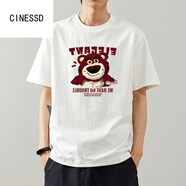 CINESSD2024年夏季白色定制短袖t恤男純棉刺繡圓領半袖印花休閑體恤上衣 319印前中【普通款】純棉 L 體重100-120斤