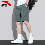 安踏短褲男運動(dòng)褲2025年夏季透氣冰絲速干褲寬松休閑褲跑步健身五分褲 -5玄艙灰【斜插大容量口袋】 M (170)