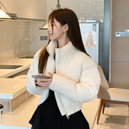 馬克印象短款羽絨棉服女2025年新款小個(gè)子高級設計感立領(lǐng)冬季外套面包服女 白色  茵曼 ASMY657-2 M