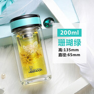 希諾（HEENOOR）雙層玻璃杯女士便攜水杯過濾耐熱花茶杯可愛創(chuàng)意水晶杯女神杯