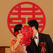 TaTanice 喜字貼紙 結婚喜字喜慶貼紙婚房客廳裝飾玻璃剪紙窗花貼紙