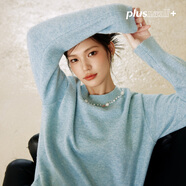 PLUSMALL+ACCPLUSMALL 珍珠情話 2024秋毛織氣質(zhì)珍珠下擺側(cè)開(kāi)衩圓領(lǐng)套頭毛衣 奶油粉 奶油藍(lán) 均碼 4碼(現(xiàn)貨)