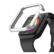 LAZYODD適用iWatch11金屬保護殼蘋(píng)果手表9/8/7/6/SE2/5/4鋁合金金屬鏤空邊框保護套apple watch s10保護套 銀色 40MM表盤(pán)【適用6/5/4/新SE2/1】