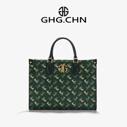 GHG2025新款 中國風(fēng)國潮戰馬托特包 女式紅色新娘婚包 大容量單肩 綠色大號