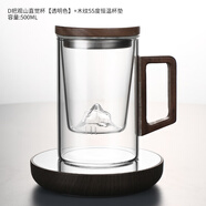 日本進(jìn)口品質(zhì)茶水分離泡茶杯個(gè)人專(zhuān)用觀(guān)山杯男辦公室玻璃杯日式過(guò) 加厚款-D把觀(guān)山杯+木紋55度 50ml