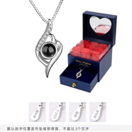 締晶可定制投影銀項(xiàng)鏈女士高級(jí)感輕奢2025新款生日禮物刻字銀飾吊墜 尾鏈激光刻字