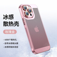RNX適用蘋果15手機(jī)殼iPhone16promax電鍍網(wǎng)格12透氣散熱11/13MINI輕薄防摔14Plus全包XR自帶鏡頭膜 【玫瑰金】電鍍散熱網(wǎng)格帶鏡頭膜 蘋果13MINI