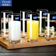 鷗欣進(jìn)口玻璃杯子家用水杯套裝耐熱玻璃茶杯喝水杯子家用透明杯牛奶杯 圓形款290ml六只裝