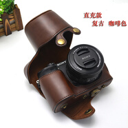 登影 適用索尼A6400微單相機包ZVE10 a6300a6000 A6100 a5100保護皮套 直充款 a6400/a6100 咖啡色
