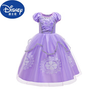 迪士尼（Disney）女童小公主蘇菲亞連衣裙紫色網(wǎng)紗蓬蓬短袖裙子兒童六一演出服生日 蘇菲亞裙 120