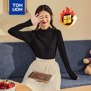 唐獅打底衫女秋冬季衣多穿新款半高領(lǐng)純色內(nèi)搭長(zhǎng)袖T恤女1 半高領(lǐng)/黑色/加絨 L