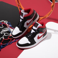 耐克（NIKE）【尖货】男女鞋Air Jordan mid aj1情侣新款运动休闲板鞋篮球鞋 DJ4695/554724-122  白黑红 37.5 GS