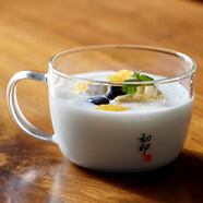 樸原良品耐熱玻璃早餐杯帶蓋 電陶爐可用牛奶杯 家用微波爐燕麥杯燉蛋杯 初印早餐杯