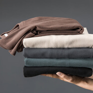 誠景加絨加厚t恤內襯德圓領(lǐng)絨打底衫男雙面絨保暖長(cháng)袖體恤秋衣上衣I 杏色 M