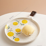 肆月陶瓷碗個(gè)人專(zhuān)用好看的飯碗單個(gè)家用甜品碗微波爐可用釉下彩餐具 【橘子】披薩盤(pán)