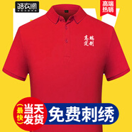 皓衣閣企業(yè)文化衫定制工作服T恤刺繡logo聚會Polo廣告衫活動團體服定做 紅色男 L