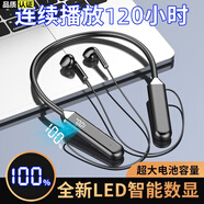 娛品【劉畊宏推薦】智能數(shù)顯掛脖式藍(lán)牙耳機(jī)長續(xù)航通話降噪半入耳運(yùn)動(dòng)健身掛脖式耳機(jī)適用蘋果vivo華為 炫酷黑【藍(lán)牙5.2+超長續(xù)航】
