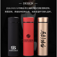 年會(huì )禮品 商務(wù)直杯身不銹鋼保溫杯禮品定制logo大容量雙層真空便攜創(chuàng  )意水杯 商務(wù)直杯-混色 500ml