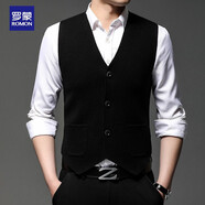 羅蒙毛衣男士馬甲背心男坎肩修身型針織衫無(wú)袖針織衫打底衫馬夾男裝