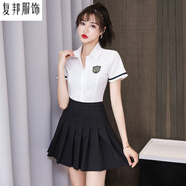 復(fù)邦 技師工作服氣質(zhì)彈力女春季新款襯衣職業(yè)裝足浴足療桑拿按摩工衣 白色單上衣 M(體重90-105斤)