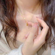 瑞諾黃金水滴吊墜女新款足金999光珠項(xiàng)鏈生日禮物送女友 黃金水滴+925鏈/金重約2.19克