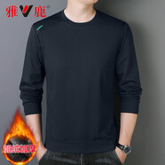 雅鹿衛衣男春秋季新款百搭休閑圓領(lǐng)打底衫加絨加厚寬松長(cháng)袖t恤男上衣 17990藏青色 加絨 XL 【110-130斤】