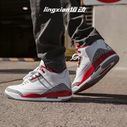 耐克（NIKE） aj3 男鞋女鞋 Air Jordan 3 小閃電白酒紅紅雀 復古籃球鞋 398614/CT8532-126白酒紅 35.5 GS