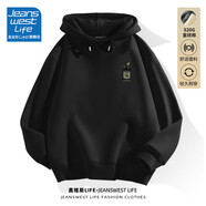 JEANSWEST LIFE真維斯連帽衛(wèi)衣男春秋重磅潮流外套休閑綠色盆栽學(xué)生寬松百搭上衣