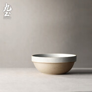 九土 手工粗陶碗日式簡(jiǎn)約陶瓷碗大湯碗面碗復(fù)古風(fēng)圓形餐具家用 小號(hào)-味碟【白色】