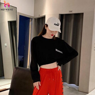 山森南獅爵士舞服裝女韓版上衣舞蹈服現(xiàn)代學(xué)生街舞套裝嘻哈寬松演出服 9059黑色上衣 L (建議 110~120斤)