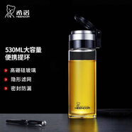 希諾（HEENOOR）單層玻璃杯男女士大容量提環(huán)便攜戶(hù)外防漏耐熱茶杯過(guò)濾泡茶水杯子 提環(huán)便攜（帶濾網(wǎng)） 530ml