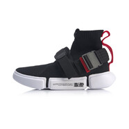 李寧（LI-NING）2019新品悟道 2 Buckle Up男子一體織透氣高幫籃球休閑鞋AGBP051 標(biāo)準(zhǔn)黑/朱砂紅AGBP051-1 39