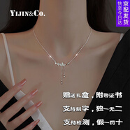 憶瑾S999足銀項鏈女花間蝴蝶項鏈時尚鋯石純銀鎖骨鏈流蘇送520禮物 【精美禮盒】花間月下蝴蝶