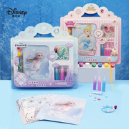 迪士尼(Disney)兒童手工涂色顏料畫(huà)串珠 女孩寶寶手工diy制作益智玩具套裝禮盒 艾莎公主生日禮物DM24942F-1