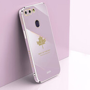 品美廉 PINMEILIAN OPPO R15夢境版手機殼保護套 r15夢境版楓葉直邊電鍍軟殼全包防摔硅膠殼 適用于 楓葉 櫻花紫+鋼化膜